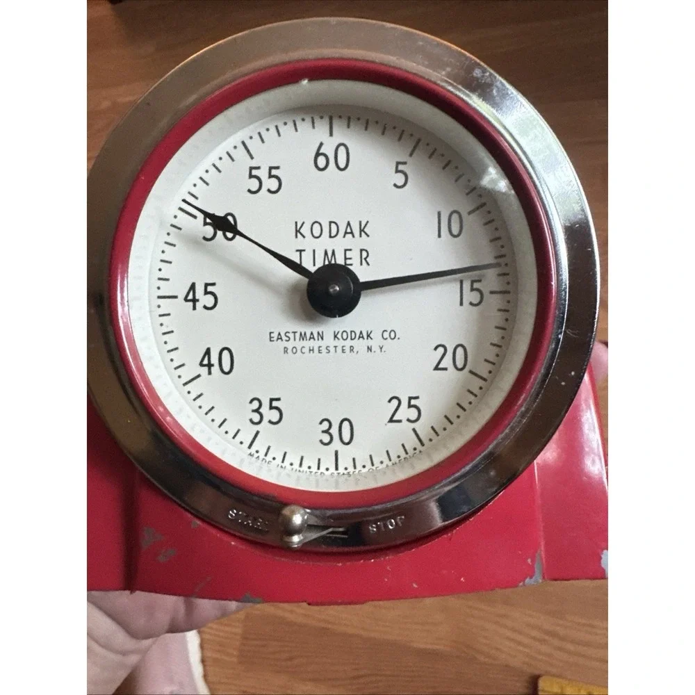 Vintage EASTMAN KODAK Film‎ Photographs Darkroom Red Chrome Swivel TIMER